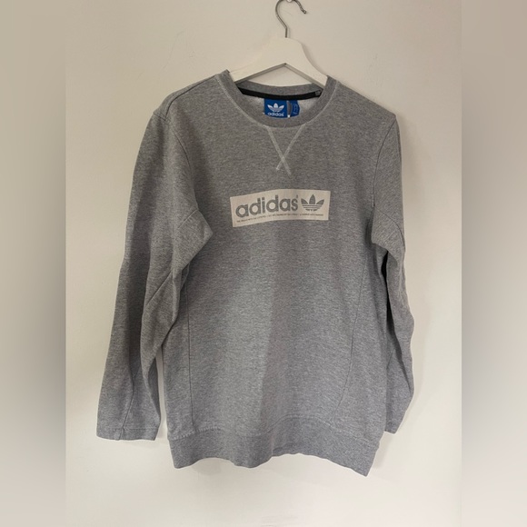 adidas Other - Mens Adidas Sweatshirt Small Grey Spellout Sport Gym